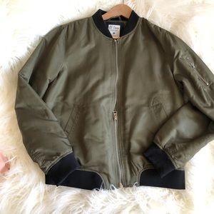 Olive green bomber jacket